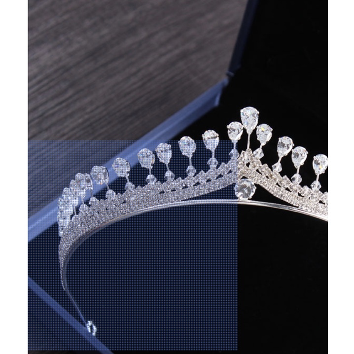 Vương miện cô dâu mẫu mới chóp hạt pha lê Giangpkc