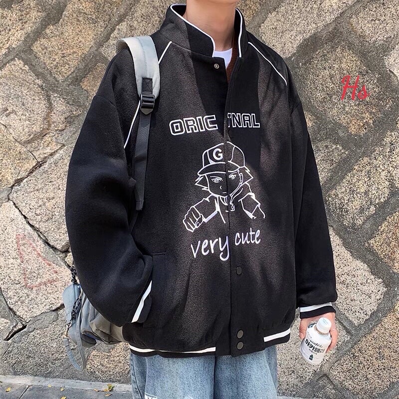 Áo khoác nỉ nam nữ bomber unisex Cậu bé very cute | BigBuy360 - bigbuy360.vn