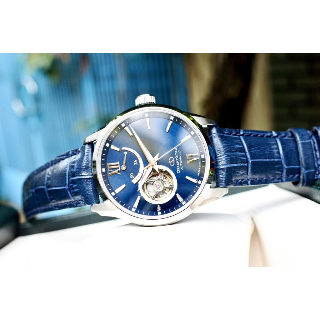 Đồng hồ nam Orient Star Open heart Blue Dial RE-AT0006L00B