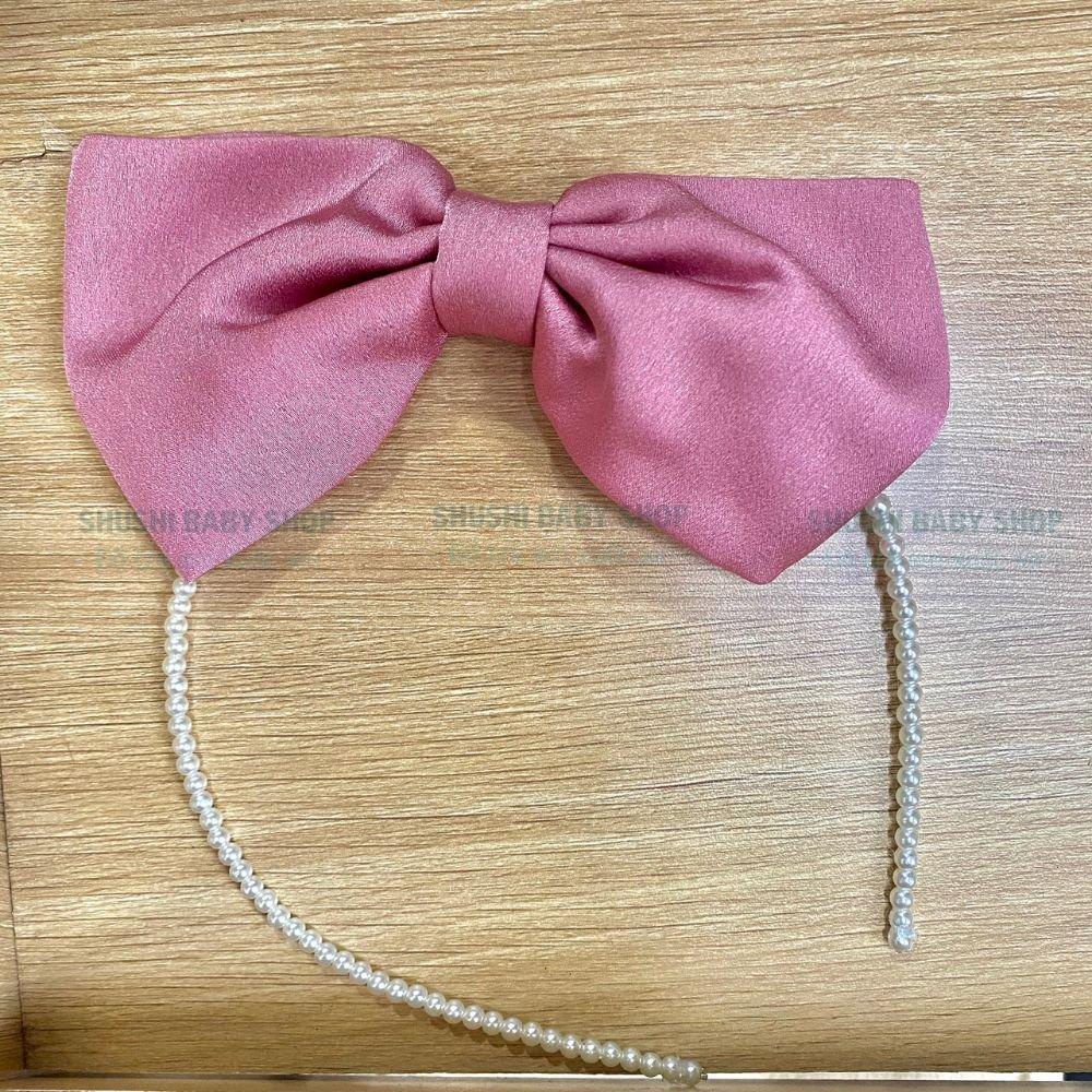 Cài tóc nơ, băng đô, tuaban nơ cho bé màu hồng trắng đỏ handmade SHUSHI