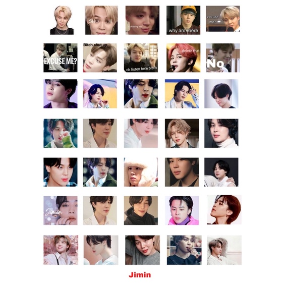 Combo sticker BTS theo từng thành viên siêu cute mlem mlem cắt sẵn
