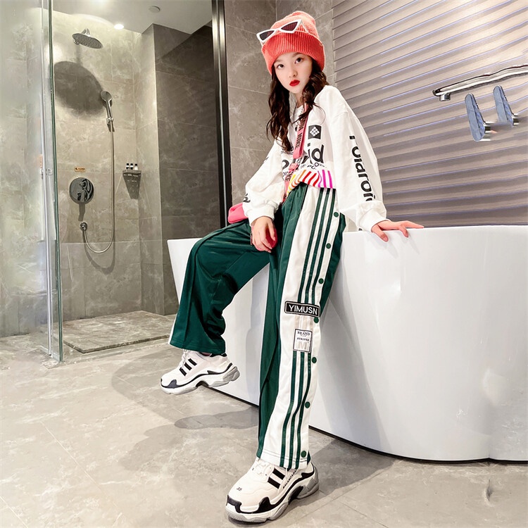 Set Đồ Thể Thao Gồm Quần + Áo Sweater Thời Trang Xuân Thu Cho Bé Gái 5-6 Tuổi 7-8 Tuổi 9-10 Tuổi 11-12 Tuổi