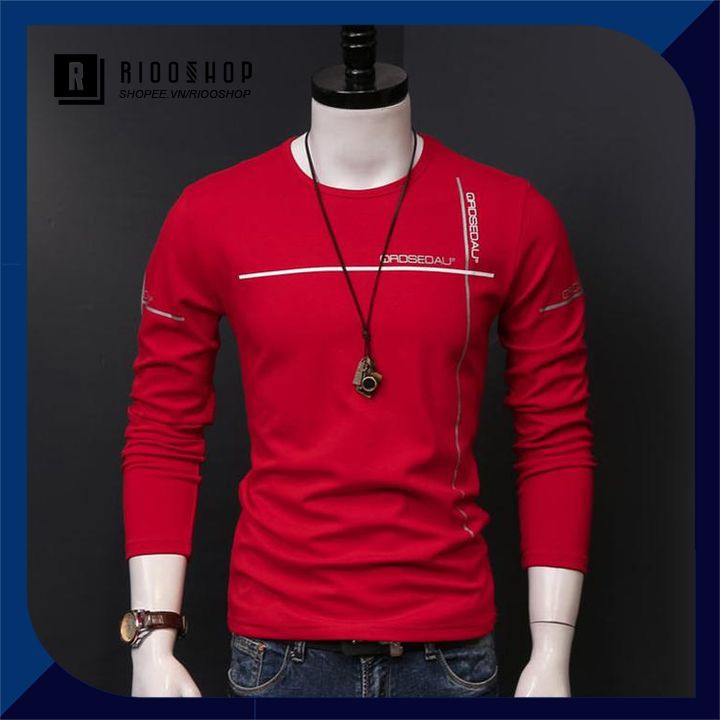 Áo thun nam tay dài hàn quốc góc vuông RKL016- áo phông nam dài tay đẹp Riooshop | BigBuy360 - bigbuy360.vn
