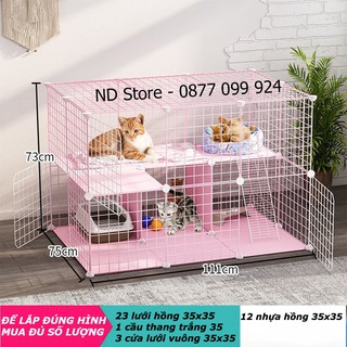 Lồng Mèo Lồng Chó Lắp Ghép Từ Tấm Lưới Sắt,Tấm Nhựa Nhiều Màu Kích Thước 35x35cm, 45x35cm [TẶNG CHỐT GẮN][BÁN THEO TẤM]]