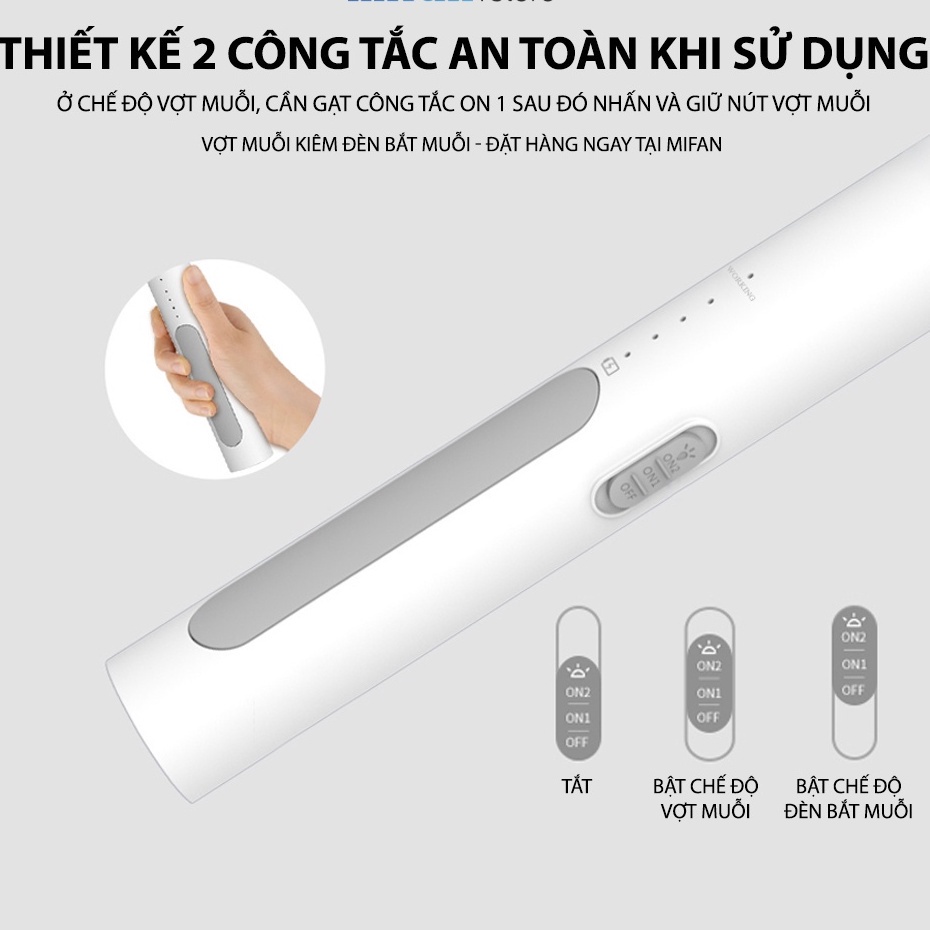 Vợt Muỗi kiêm Đèn Bắt Muỗi 2 trong 1 - Pin sạc cao cấp 1200 mah  - Bảo hành 3th 1 đổi 1