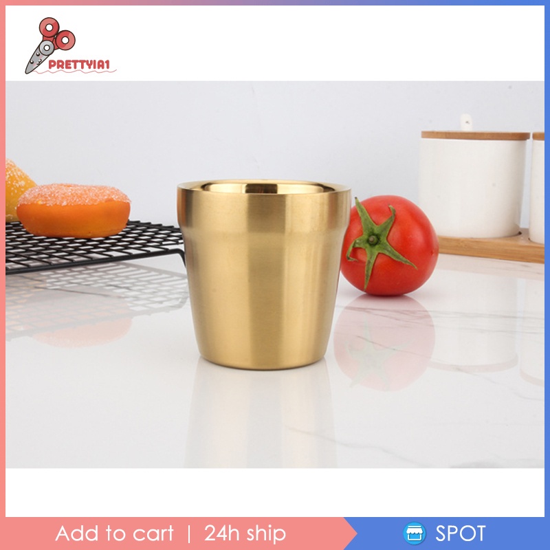 Cốc Uống Bia Bằng Thép Không Gỉ 304 Màu Vàng Kính