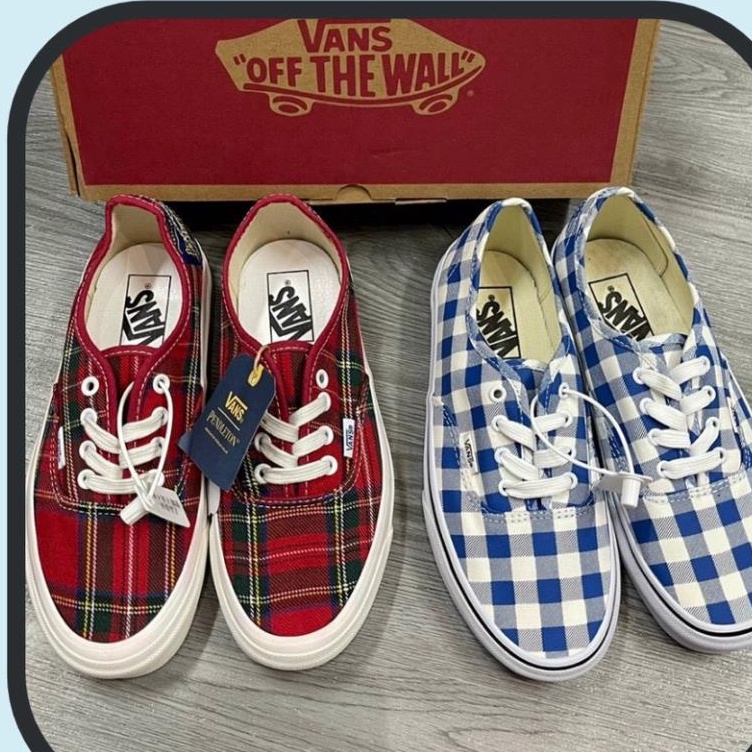 Giày Sneaker Vans Classic Era Anaheim Factory 44 Đỏ-Xanh|Classic Vault Đế Ngà