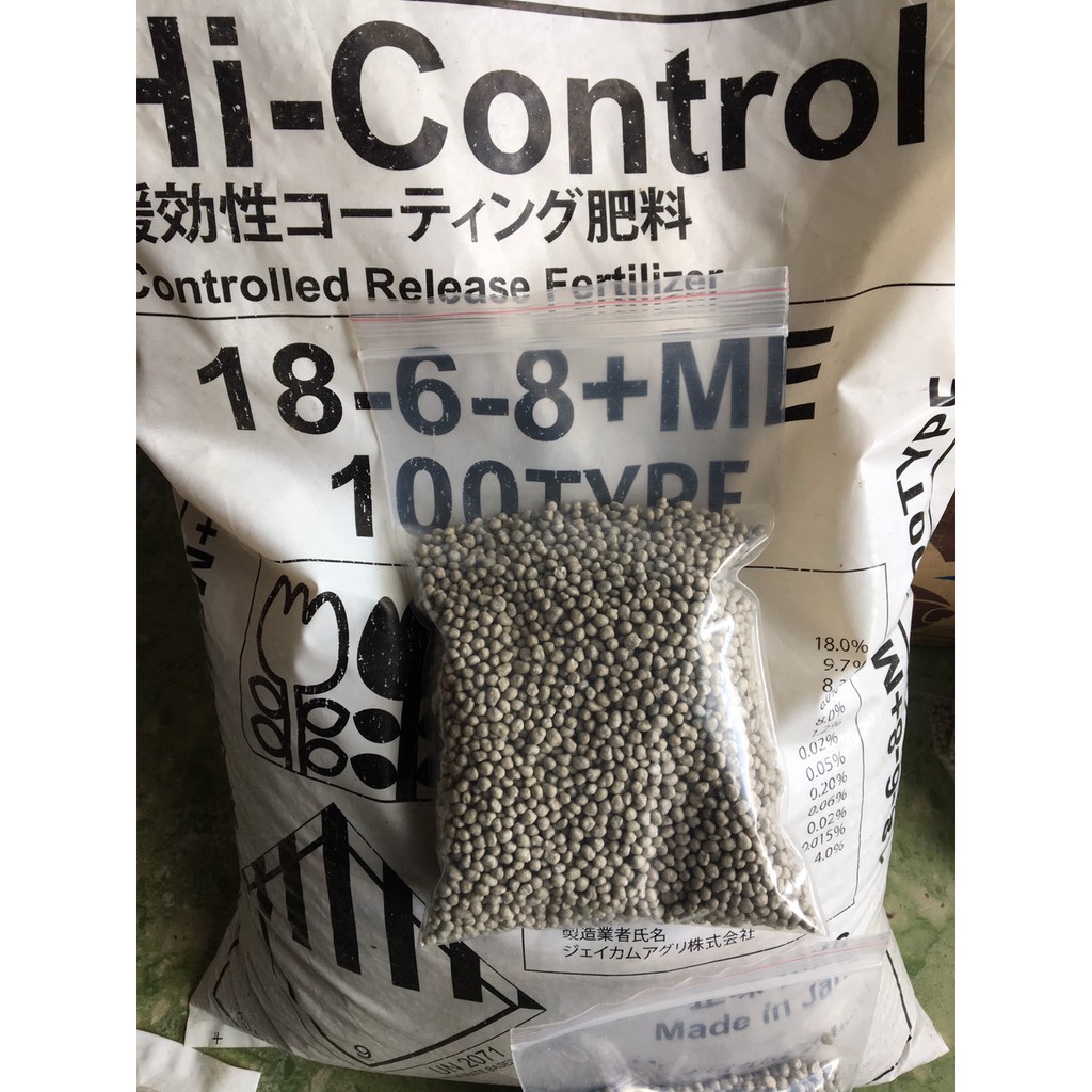 Phân chì tan chậm của Nhật 18-6-8 ME gói 500gr ra từ bao 10kg