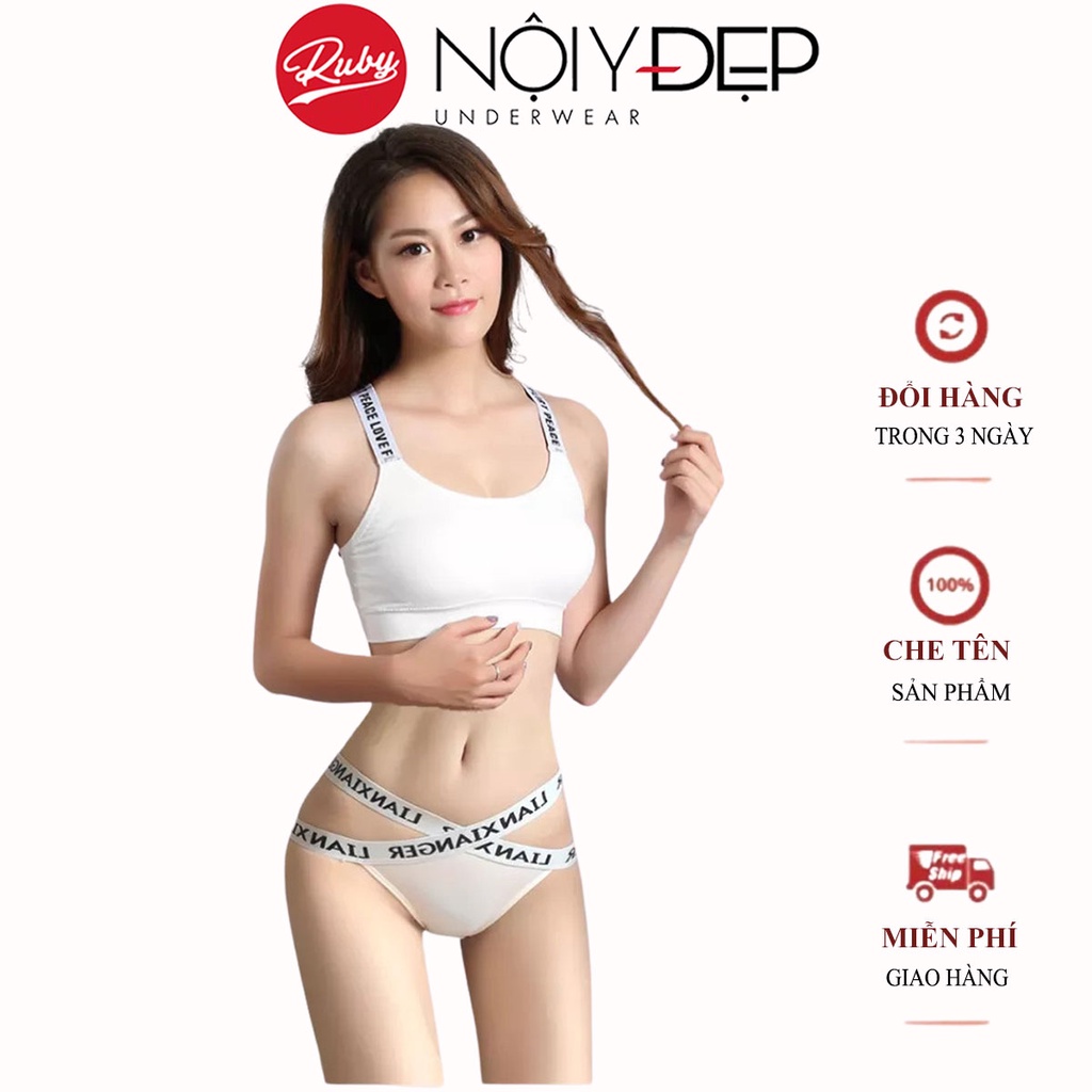 Đồ lót nữ sexy cotton cao cấp RUBY bộ lót nữ bikini áo ngực không gọng đệm mỏng, quần lót nữ sexy phong cách thể thao Vi