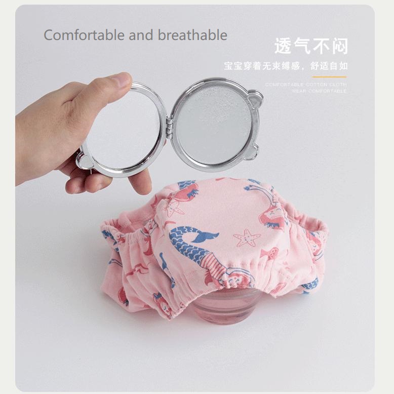 Bộ 3 Quần Lót In Hình Nàng Tiên Cá 100% Cotton Dành Cho Bé Gái Không có chất huỳnh quang