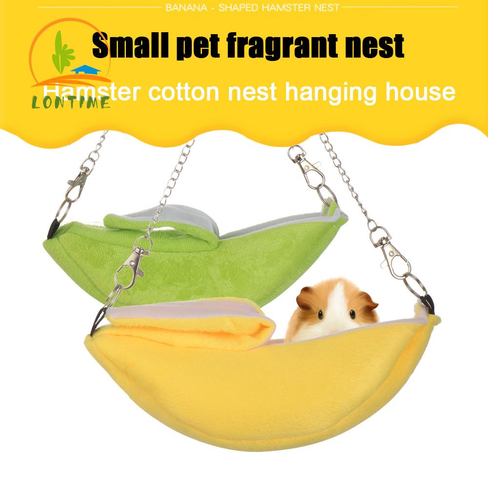 Ổ Nằm Giữ Ấm Mùa Đông Hình Trái Chuối Bằng Cotton Nhiều Màu Cho Sóc / Chuột Hamster