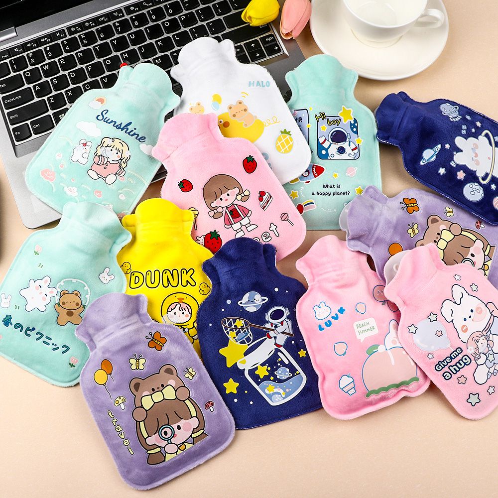 Túi chườm nước nóng/ lạnh giữ ấm tay chân họa tiết hoạt hình dễ thương chống nổ có thể tái sử dụng