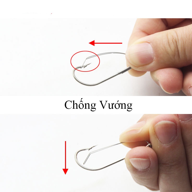 Lưỡi câu cá lóc nhái thật cao cấp có chống vướng Thép không gỉ - KK08