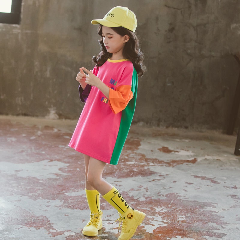 Đầm Thun Cotton Ngắn Tay Dáng Rộng Thời Trang Mùa Hè Cho Nữ