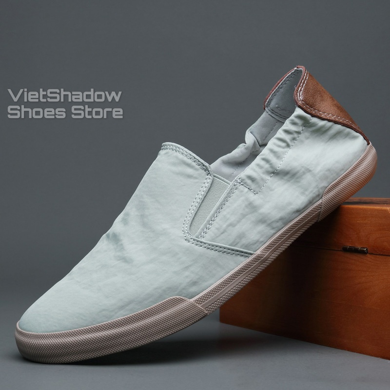 Slip on - Giày lười vải nam cao cấp BAODA - Vải polyester  3 màu đen, khaki, xanh mint - Mã SP 20043