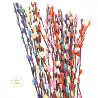 [Handmade] Cành Nụ Tầm Xuân 4 Tất Làm Bằng Kẽm Nhung Với Nhiều Màu Sắc Trang Trí Tết Nhà Cửa H02