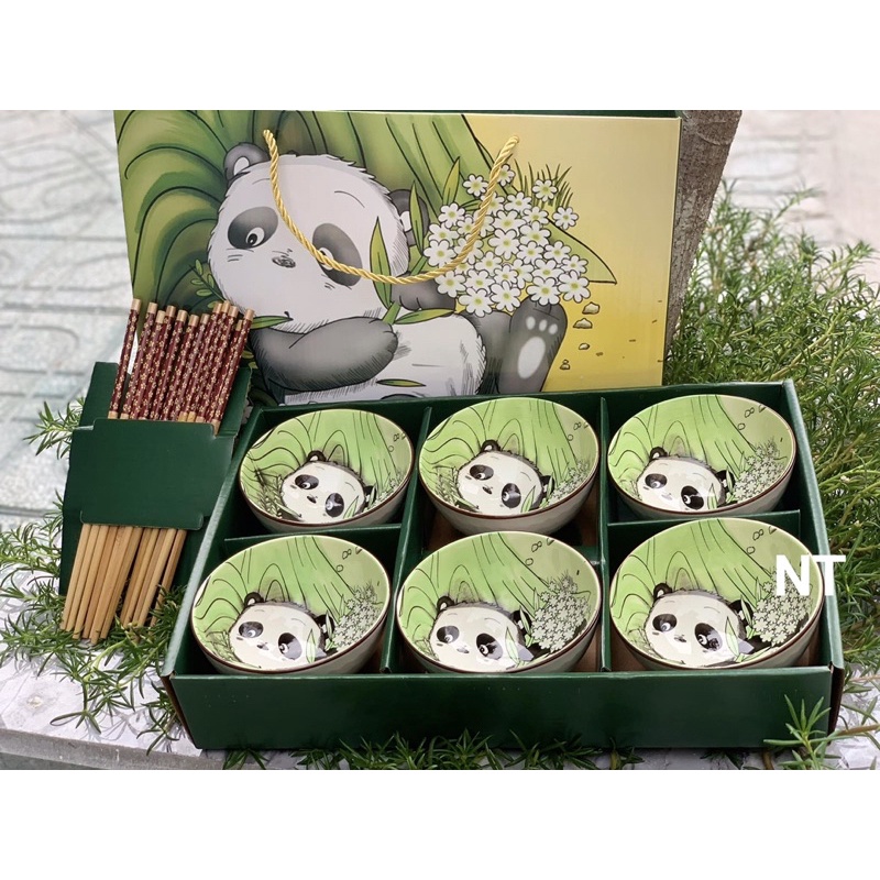 🍜🍚 BỘ 6 CHÉN VÀ 6 ĐÔI ĐŨA HOẠ TIẾT HOẠT HÌNH BOHEMIA