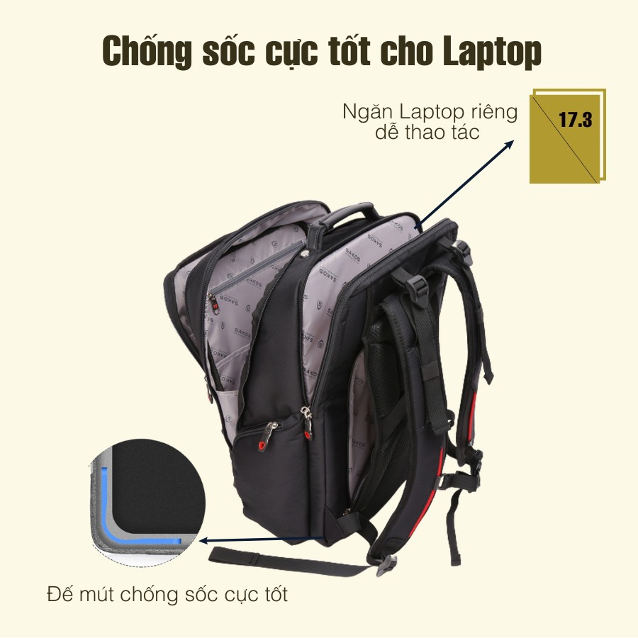 [CHÍNH HÃNG] Balo thể thao SAKOS ULTRA i17 (17") - tại Balonation.vn