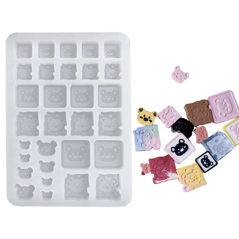 Khuôn Silicone Làm Đồ Trang Sức Hình Chú Gấu Đáng Yêu