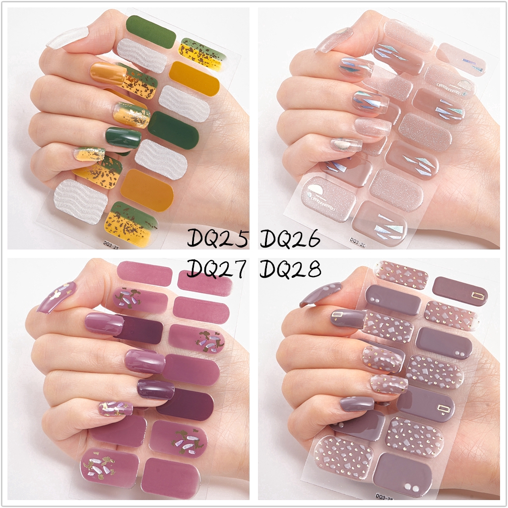 Bộ 14 Tấm Hình Dán 3d Trang Trí Móng Tay