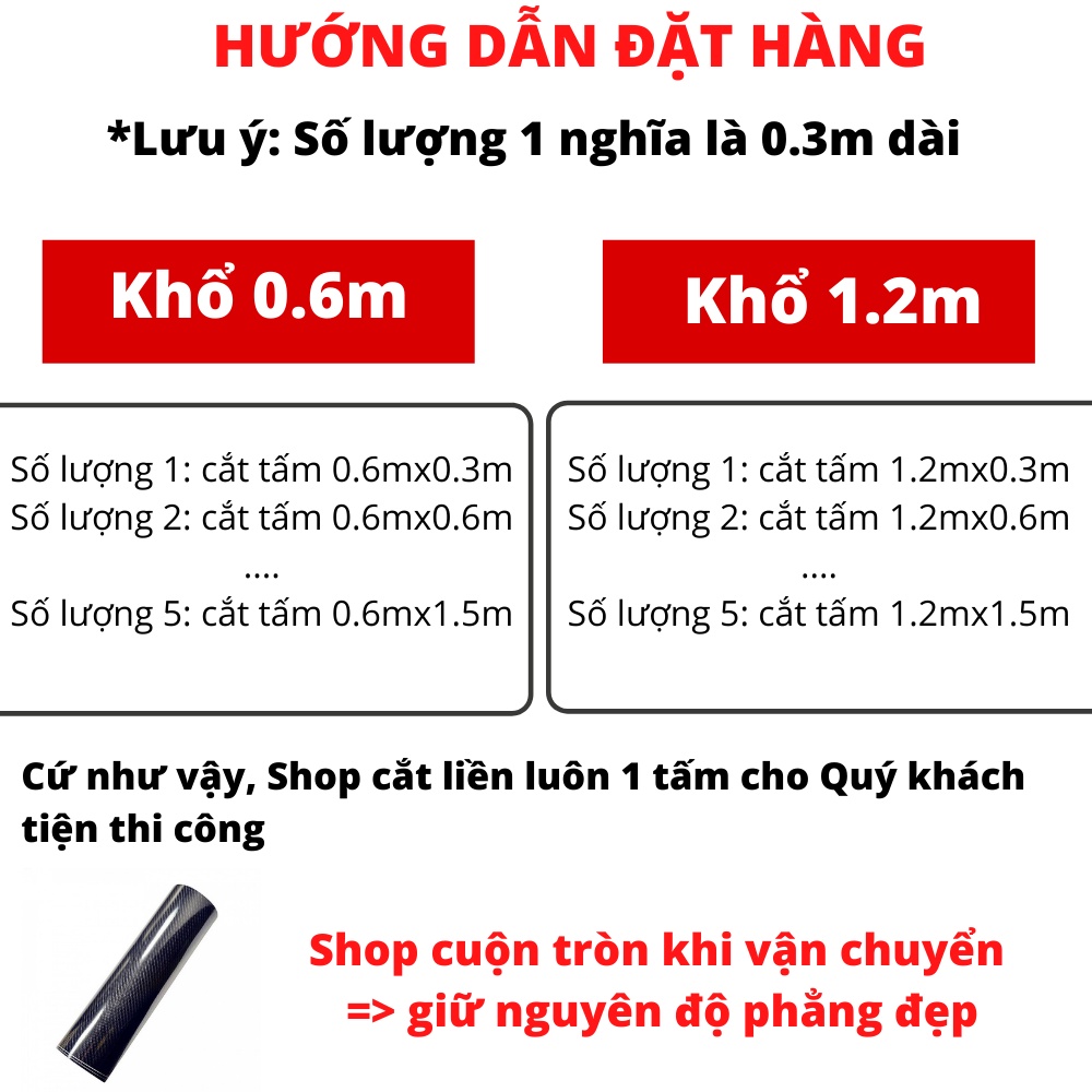 Decal carbon dán xe, đề can cacbon vân bóng dán điện thoại laptop nhám sẵn keo - Kim Huệ decor