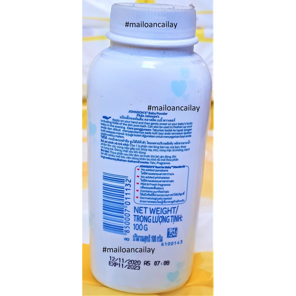 [CHÍNH HÃNG] Phấn Rôm Johnson's Baby Powder 200g