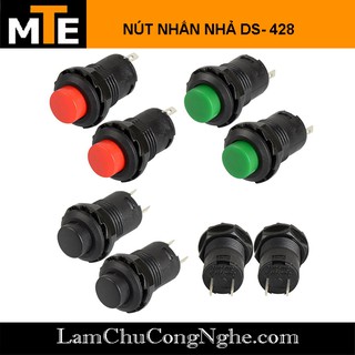 Nút nhấn nhả 12mm DS-428 1.5A 250v - màu đen, xanh, đỏ