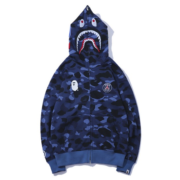 Mới Áo Khoác Hoodie BAPE PSG Rằn Ri Cá Mập Ape monkey Jakets