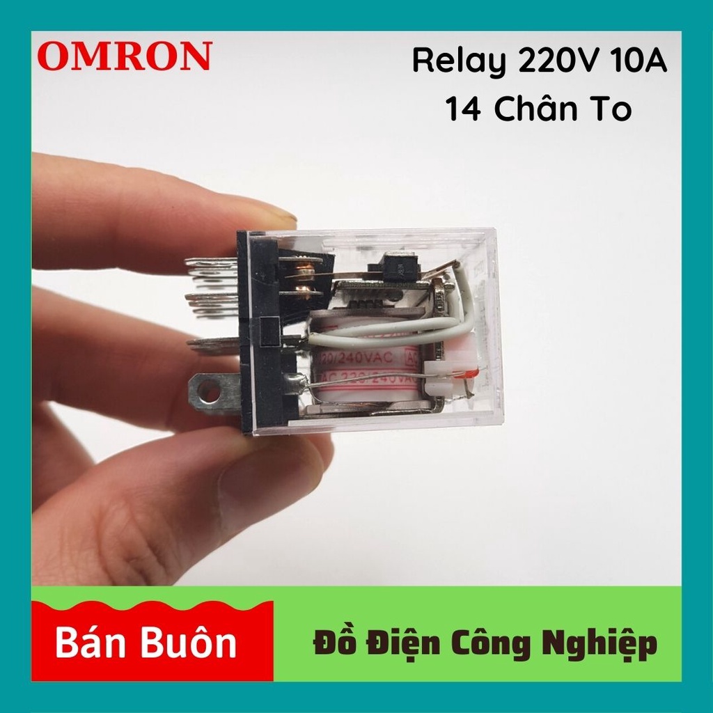 Relay omron 220v 14 chân, rơ le trung gian 24v