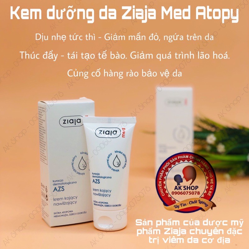 Kem chăm sóc da Ziaja Med Atopy (mẫu mới) hàng chính hãng Ba Lan