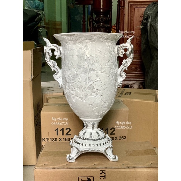 Bình hoa composite,Mỹ nghệ shop, decor, trang trí, quà tặng sinh nhật, tân gia, bình hoa giả, cao cấp mã cúp 18 bao vỡ