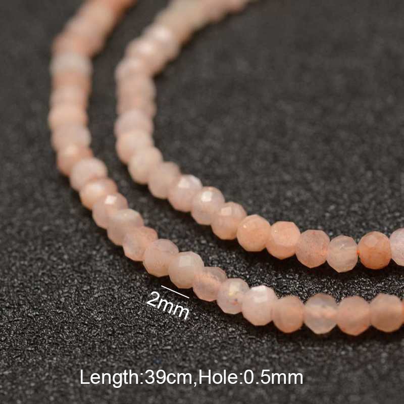 Bộ 2-3 chuỗi 15.3''/178 hạt đá tự nhiên nhiều loại tùy chọn đường kính 2mm lỗ 0.5mm