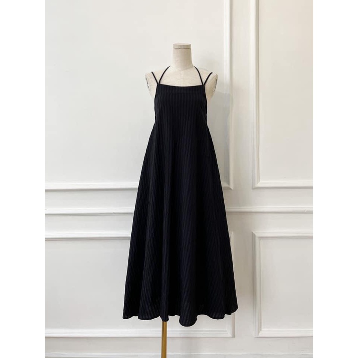 Đầm maxi xòe 2 dây cột nơ hở lưng đi biển cực hot