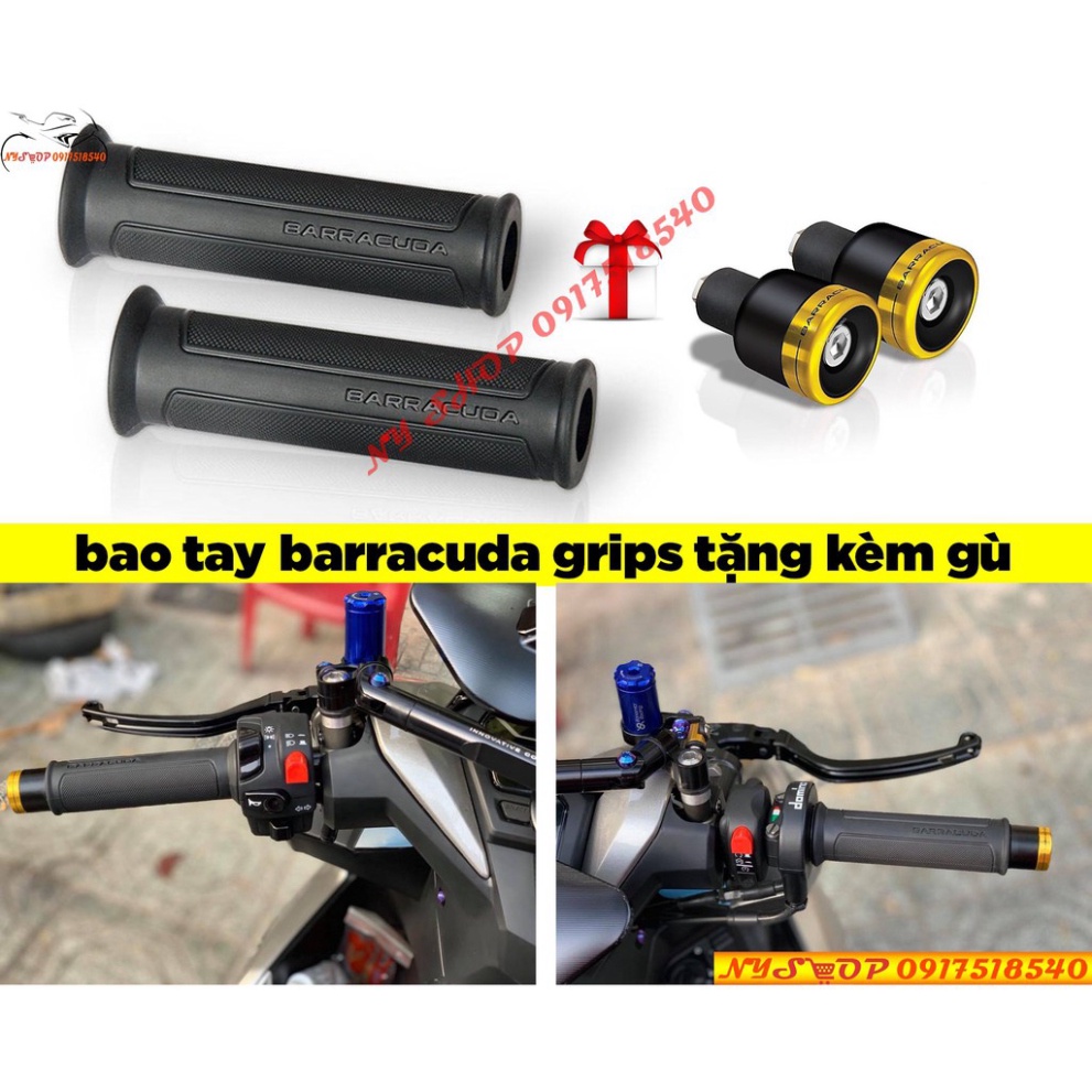 Bao tay xe máy BARRACUDA tặng kèm gù nhôm nhiều màu Ảnh thật Sp