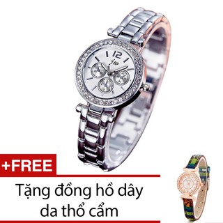 Đồng hồ nữ jw 8246 bạc tặng 1 đồng hồ thổ câm