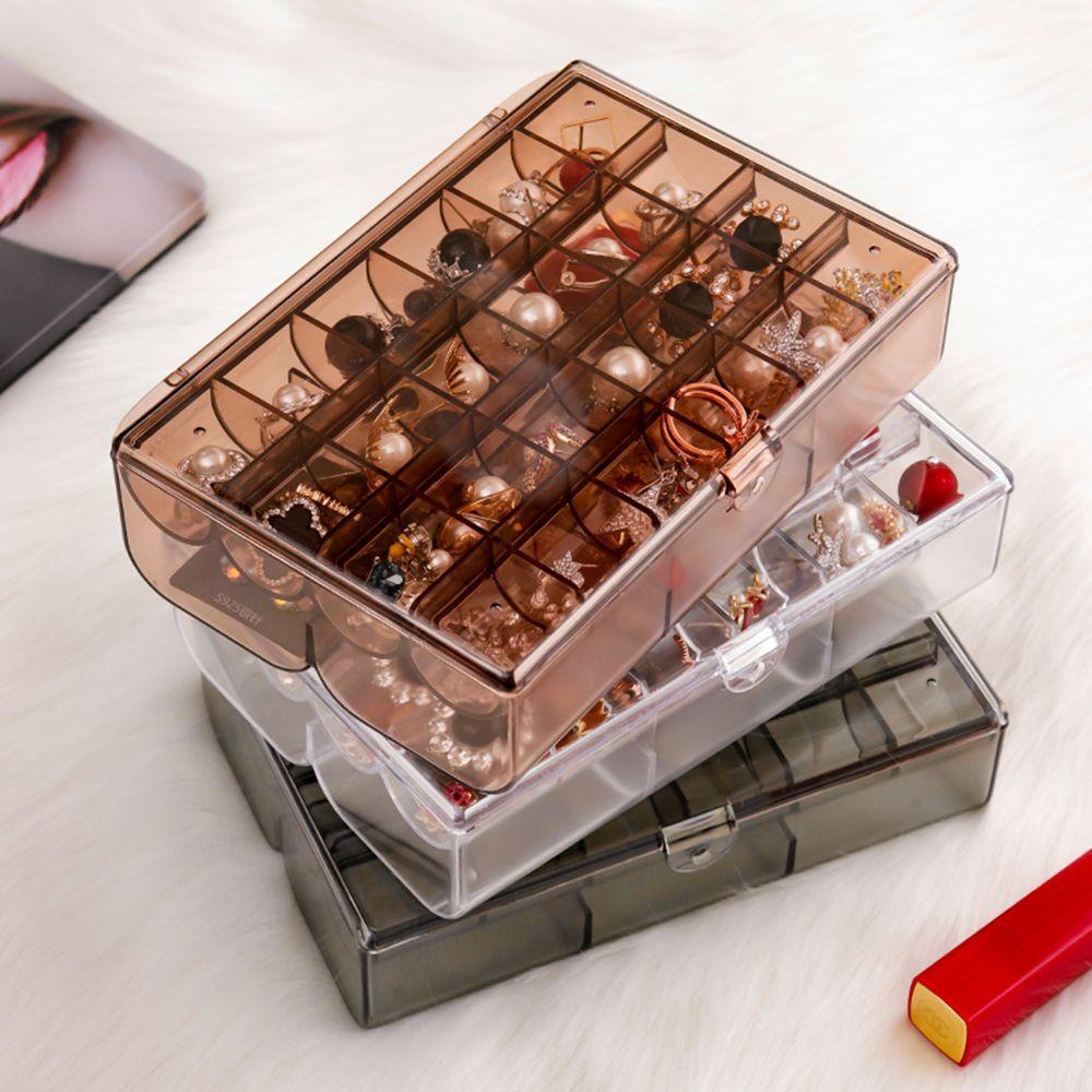 Hộp Đựng Trang Sức Trong Suốt 38 Ngăn Chống Bụi Sức Chứa Lớn Giá Đỡ