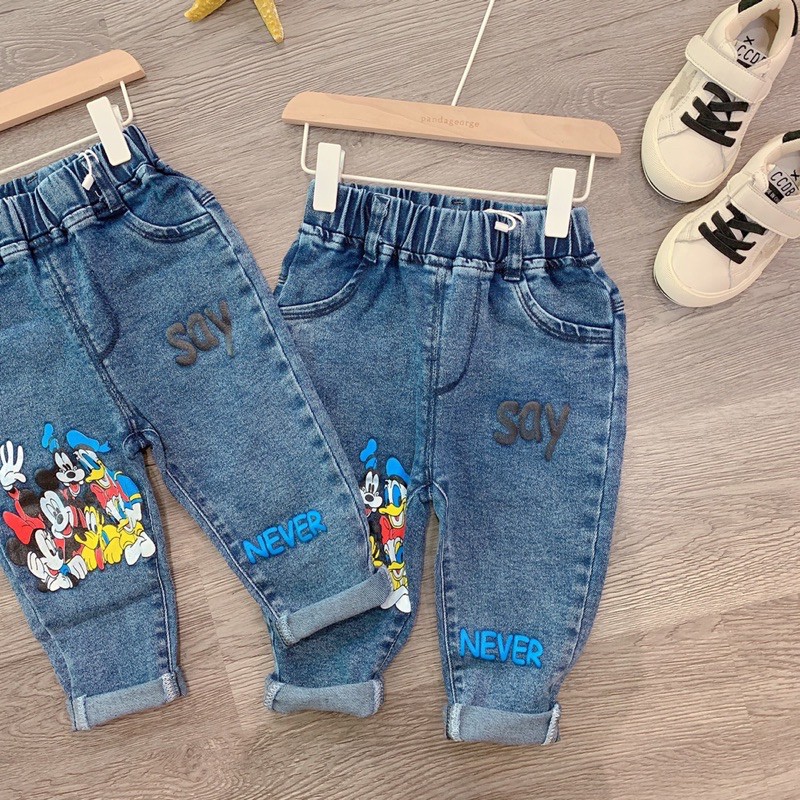 QUẦN JEANS CHO BÉ CHẤT MỀM KHÔNG THÔ RÁP