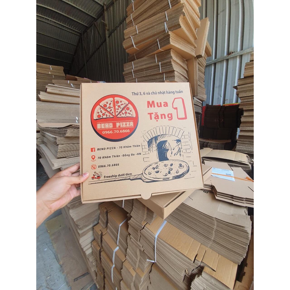 Hộp Pizza trơn có sẵn sz 16x16x4cm  - Pz16