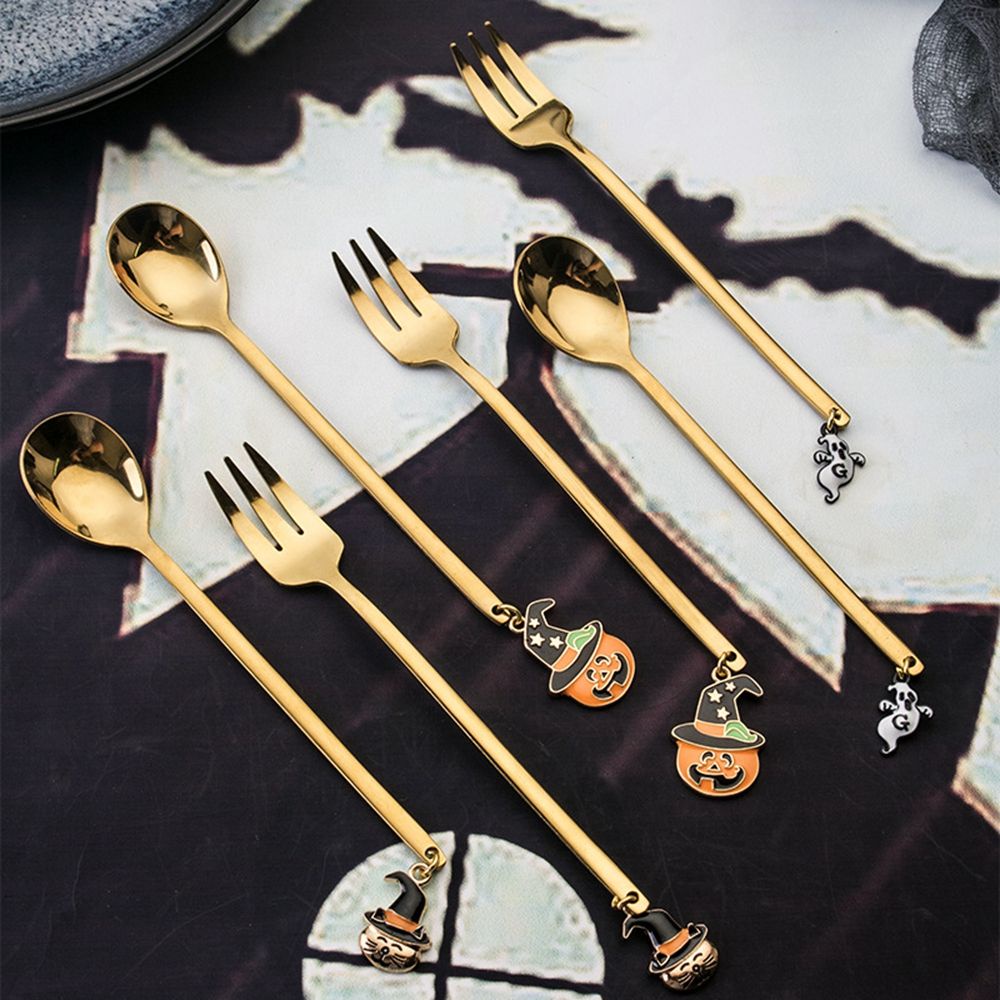 1 muỗng nĩa tay cầm dài bằng thép không gỉ