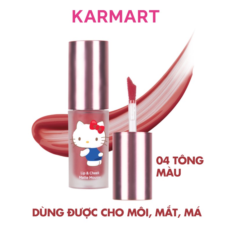 Son Kem Lì Và Má Hồng Hello Kitty Cathy Doll Lip &amp; Cheek Matte Mousse 4g