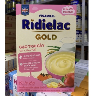 Bột ăn dặm ridielac gold gạo trái cây - hộp giấy 200g