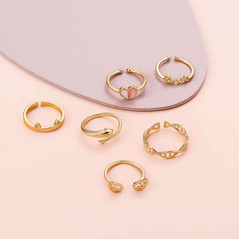 Set 6 Nhẫn Hở Ngón Chân Mạ Vàng Chống Gỉ Có Thể Điều Chỉnh Kích Thước Dành Cho Nữ