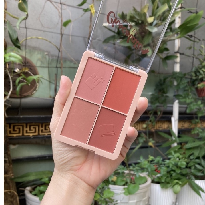 BẢNG PHẤN MÁ  Và Tạo Khối 4 Ô KISS BEAUTY BLUSH KIT