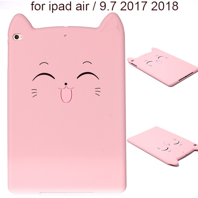 Ốp bảo vệ máy tính bảng silicone họa tiết mèo hoạt hình dễ thương cho iPad Air 2 Air2 iPad 9.7 2017 2018 | BigBuy360 - bigbuy360.vn