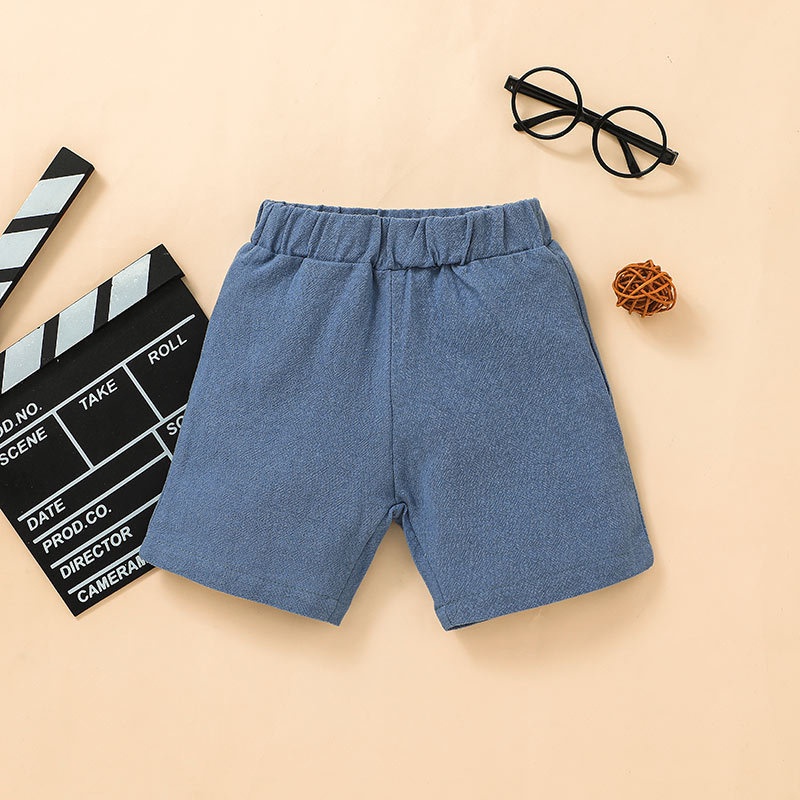 Bộ Đồ Quần Áo 2 Mảnh Gồm Áo Thun Tay Ngắn Và Quần Short Họa Tiết Hoạt Hình Dành Cho Bé Trai 1-5 Tuổi