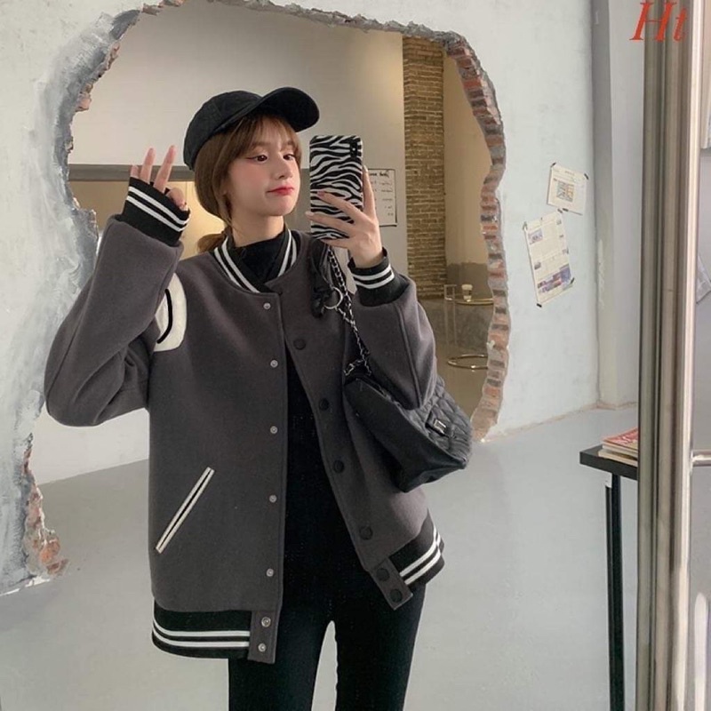 Áo bomber TEDDY phối vai H2A866