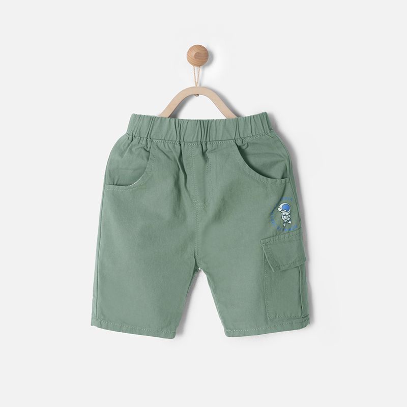 Quần short lửng Bigbaby chất kaki và jean mềm lưng thun có túi cho bé trai 11-19kg