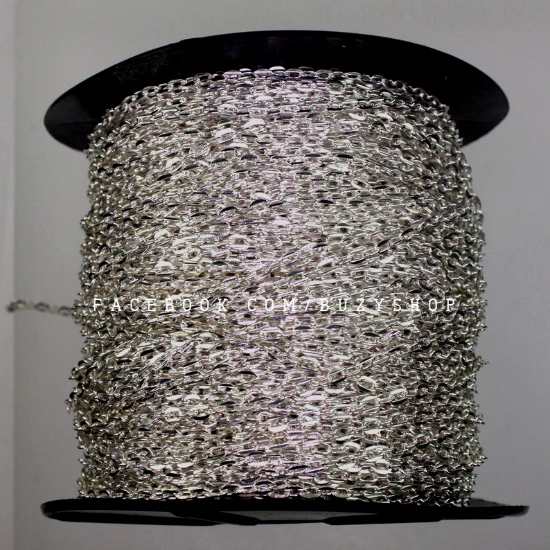 xích oval trắng - BẢN DẸP [nguyên liệu thủ công, phụ liệu handmade]