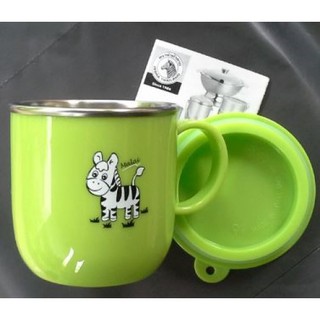 Cốc nước ZEBRA 2 LỚP CÓ NẮP 250ML - 112540, inox 304 và nhựa PP an toàn cho sức khỏe