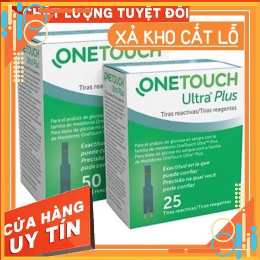 [FREE SHIP - SIÊU SALE][Tặng 10 kim lấy máu] Hộp 25 Que thử đường huyết One touch Ultra plus, thử tiểu đường onetouch